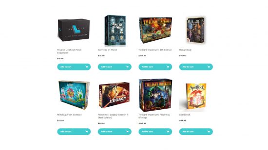 A selection of Asmodee strategy board games