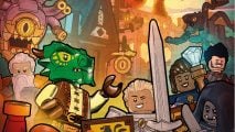 A DnD party on an adventure to fight a dragon, and everyone is made of Lego
