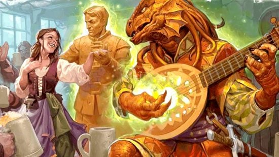 DnD Magical Secrets 5e - Wizards of the Coast art of a Dragonborn Bard