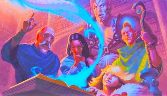 DnD Magical Secrets 5e - Wizards of the Coast art of adventurers reading a spell book