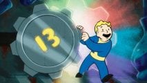 MTG Fallout Secret Lair - artwork showing Vault Boy leaving a Vault