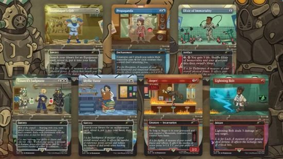 MTG Fallout Secret Lair S.P.E.C.I.A.L, with various cards