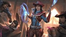 MTG Thunder Junction art showing a cowboy being cool