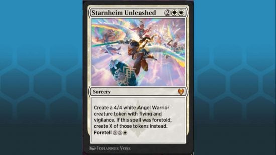 MTG Arena Omniscience Draft - Starnheim Unleashed, a powerful spell with a foretell ability that is pretty much uncastable in Omniscience Draft