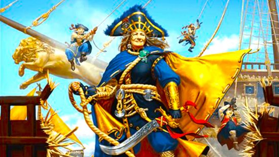 Wizards of the Coast art of MTG pirate, Admiral Beckett Brass