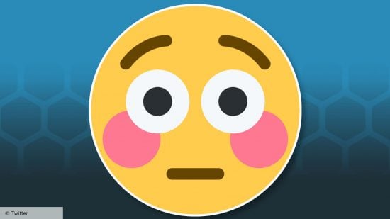 Never Have I Ever questions - Twitter emoji of a face looking embarrassed