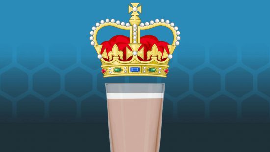 Party games for adults - illustration of a beer, with a crown hovering on top of the glass