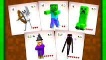 Cards from Minecraft: Builders and Biomes, one of the best Minecraft board games
