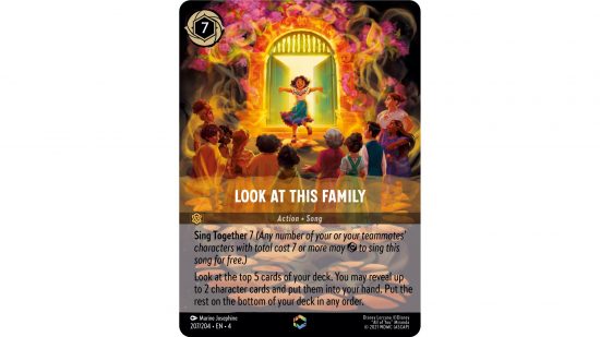 Disney Lorcana Enchanted card from Ursulas Return: Look at this family