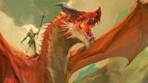 DnD Legendary actions 5e - Wizards of the Coast art of a knight riding a red dragon