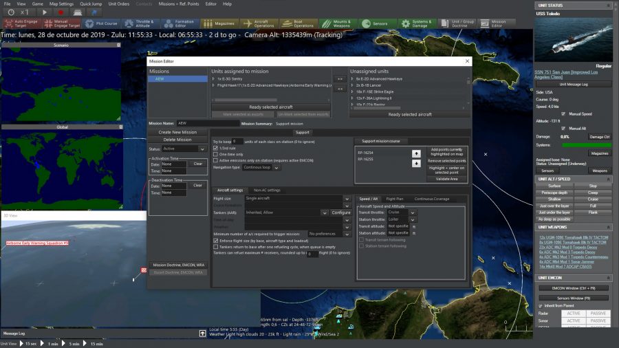 Command: Modern Operations Review mission editor screen