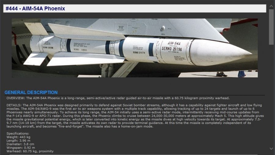 Command: Modern Operations Review phoenix missile
