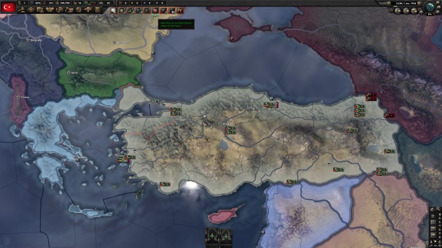 Hearts of Iron 4 Battle of the Bosporus Review Turkey Map Screen