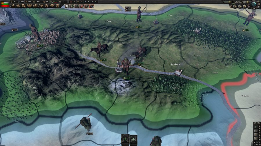 Hearts of Iron 4 Battle of the Bosporus Review Bulgaria Map Screen