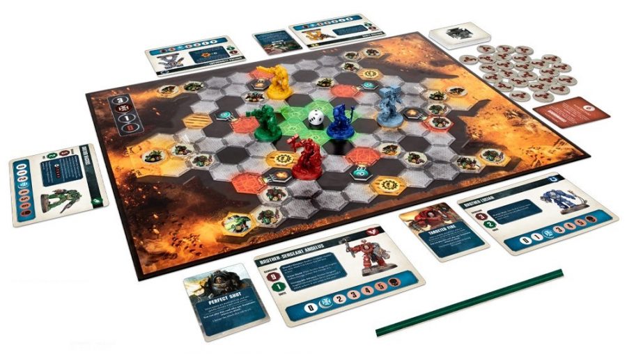 Space Marine Adventures: Rise of the Orks Review - board, pieces and tokens