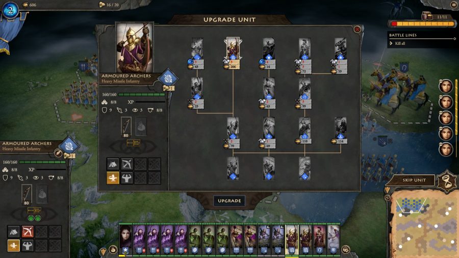 Fantasy General 2 Empire Aflame DLC Review unit upgrades screen