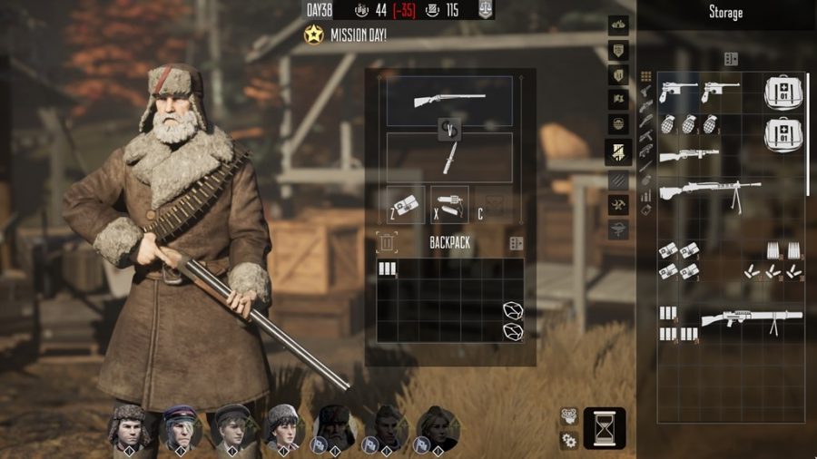 Partisans 1941 review character inventory screen