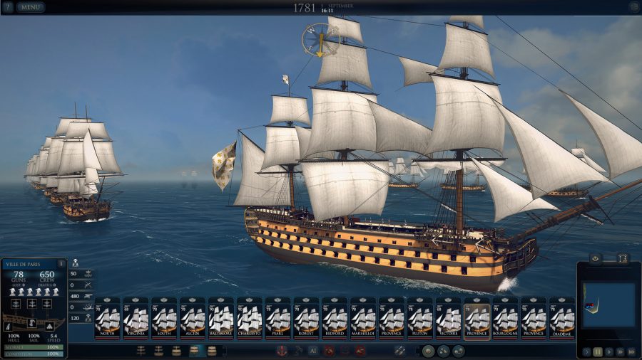 Ultimate Admiral: Age of Sail preview broadside closeup screen