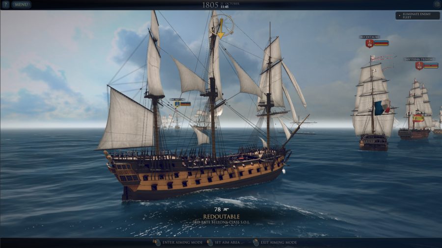 Ultimate Admiral Age of Sail preview Redoubtable closeup screen