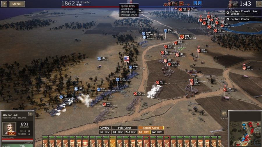 Ulltimate General: Civil War review Stones River massed troops screenshot