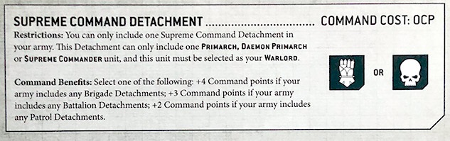 Warhammer 40k Detachments Guide Supreme Command