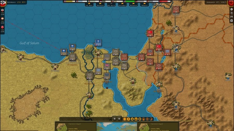 British and Turkish forces fighting over the Suez canal