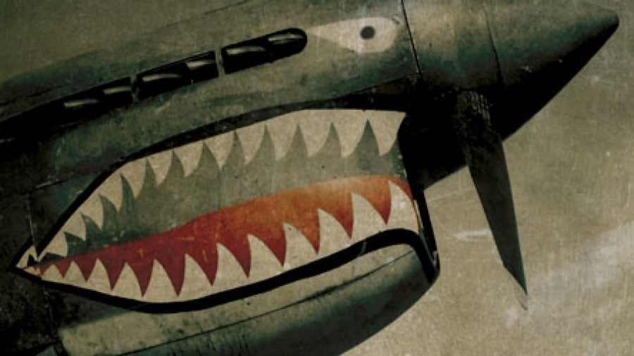 Best free miniature wargame rules Wings of Glory rulebook photo showing the nosecone of an aircraft painted with sharp teeth