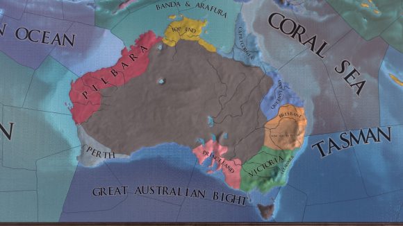 Map of Australian provinces from Europa Universalis 4 Aboriginal Australia update