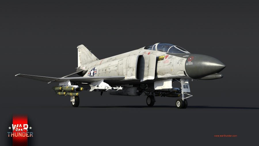 Phantom Large metal War Thunder plane against a plain grey background