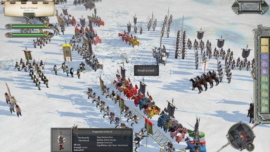 Field of Glory 2 medieval review Battle of Otepaa screenshot showing terrain effects