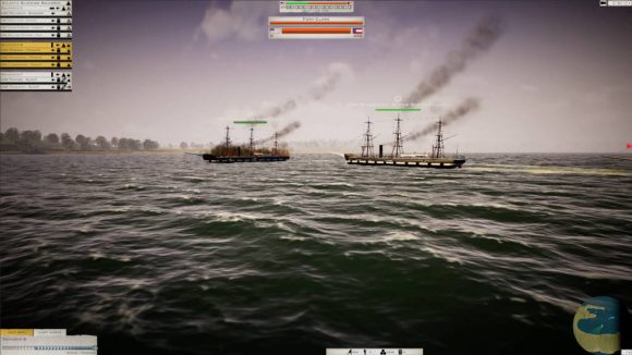 Ships smoking on the horizon in Victory at Sea Ironclad Early access