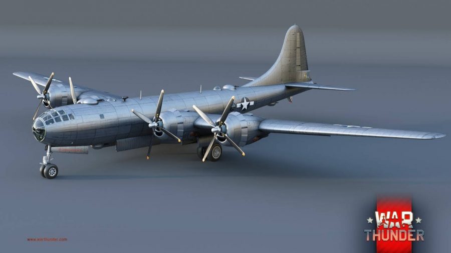 A superfortress War Thunder plane against a plain background