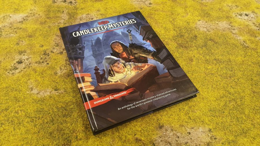 Photo showing the front cover of the standard edition Candlekeep Mysteries book for Dungeons and Dragons