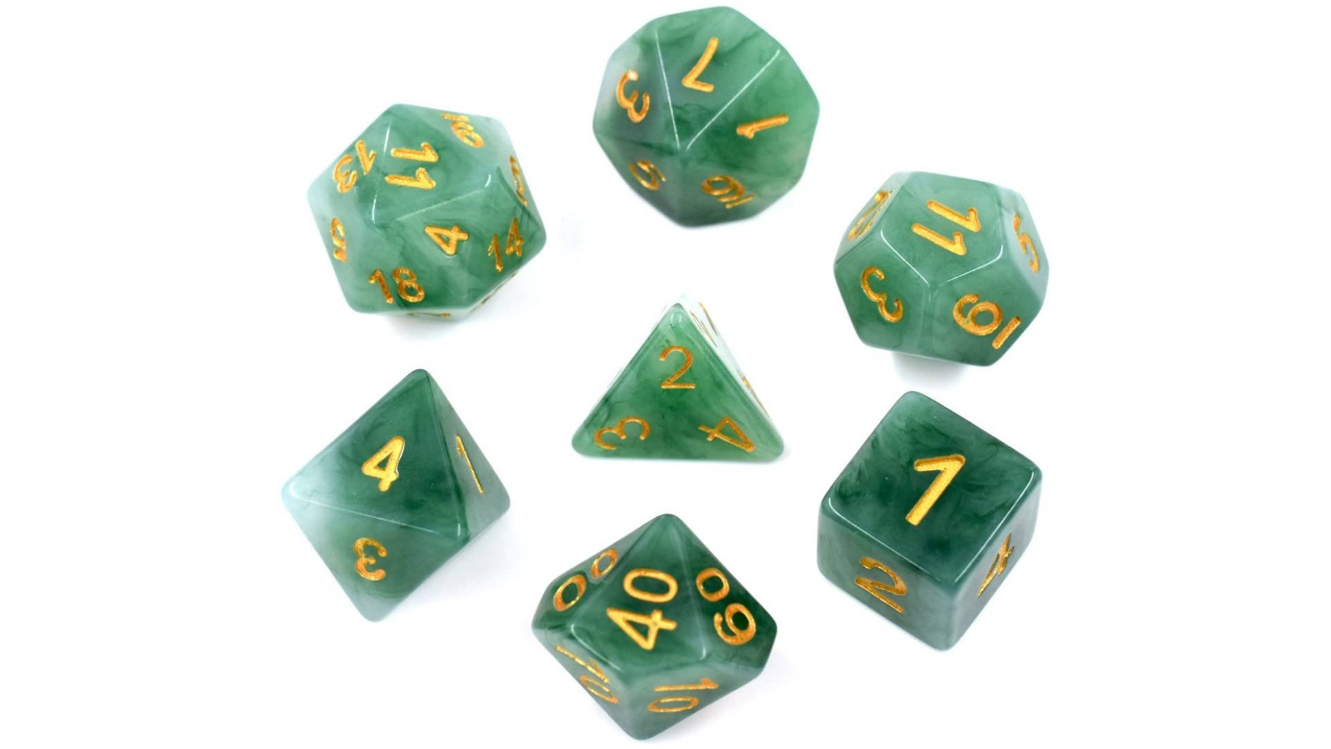 Dungeons & Dragons 7 Piece Dice Set D&D RPG Gaming DnD DD Tabletop Die Marble 