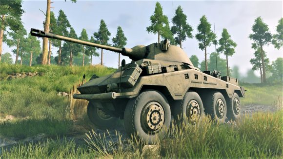 Enlisted Normandy campaign screenshot showing German SdKfz armoured car