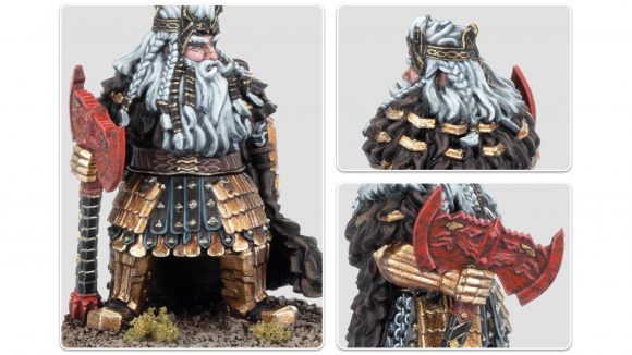 Graphic from Warhammer Community showing details on the model of Dain Ironfoot for Middle earth Strategy Battle Game