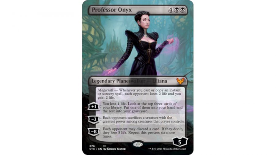 MTG card photo showing Professor Onyx (borderless)