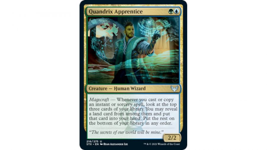 MTG card photo showing Quandrix apprentice