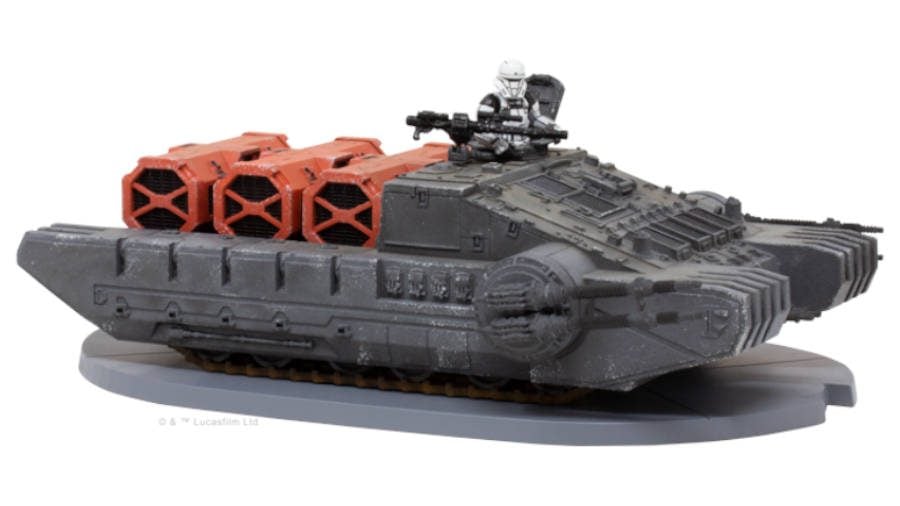 An armoured tank miniature from Star Wars Legion expansion TX-225