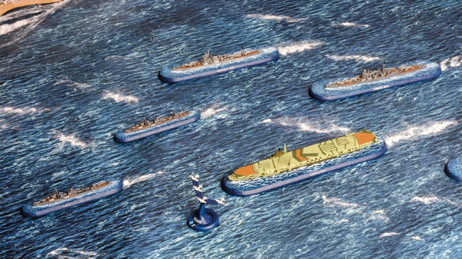 Victory at Sea photo showing models from the Japanese fleet