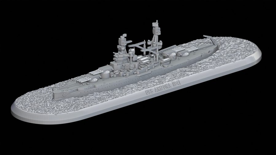 photo of a 3D computer render of the Victory at Sea model for the USS arizona