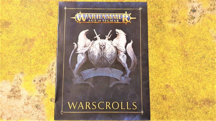 Photo of the front cover of the warscrolls booklet in Warhammer Quest Cursed City
