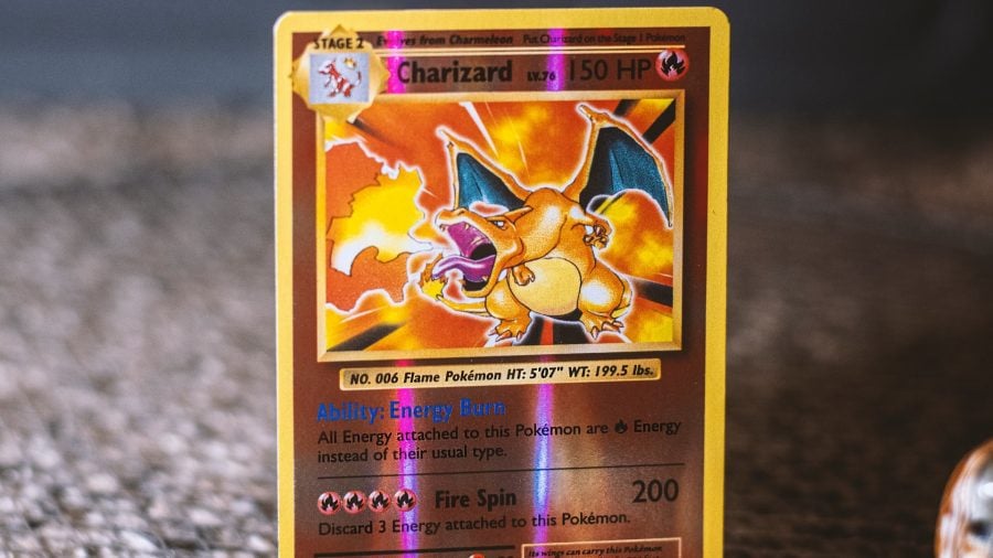 Photo of a shiny Charizard card from the Pokemon TCG - credit to Stephen Cordes / Unsplash