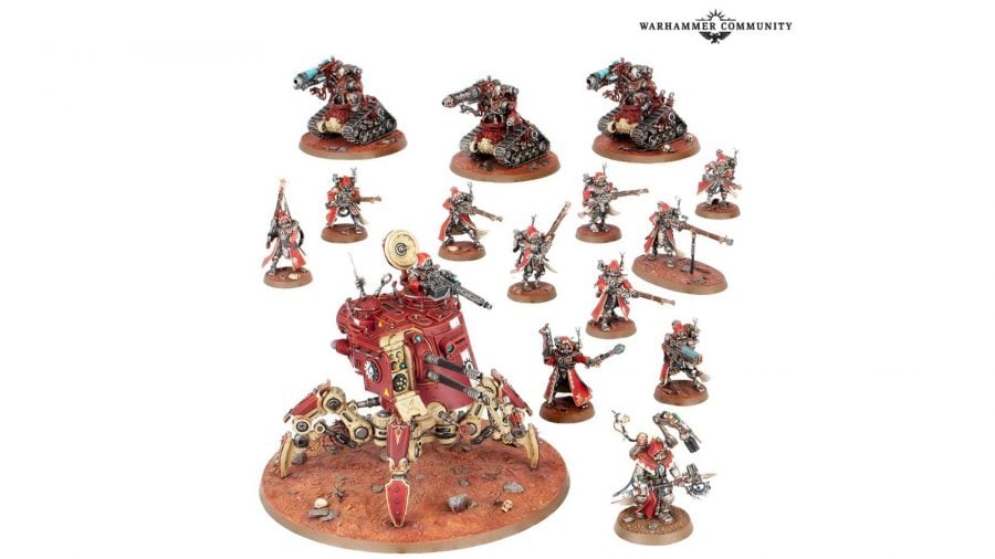 Warhammer Community photo of the models in the new Adeptus Mechanicus combat patrol box