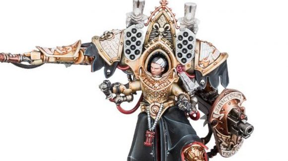 Warhammer Community photo of the new model for High Abbess Morvenn Vahl, of the Sisters of Battle