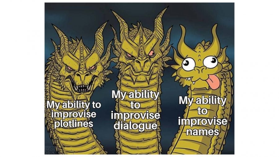 D&D memes - three headed dragon talking about its DM abilities