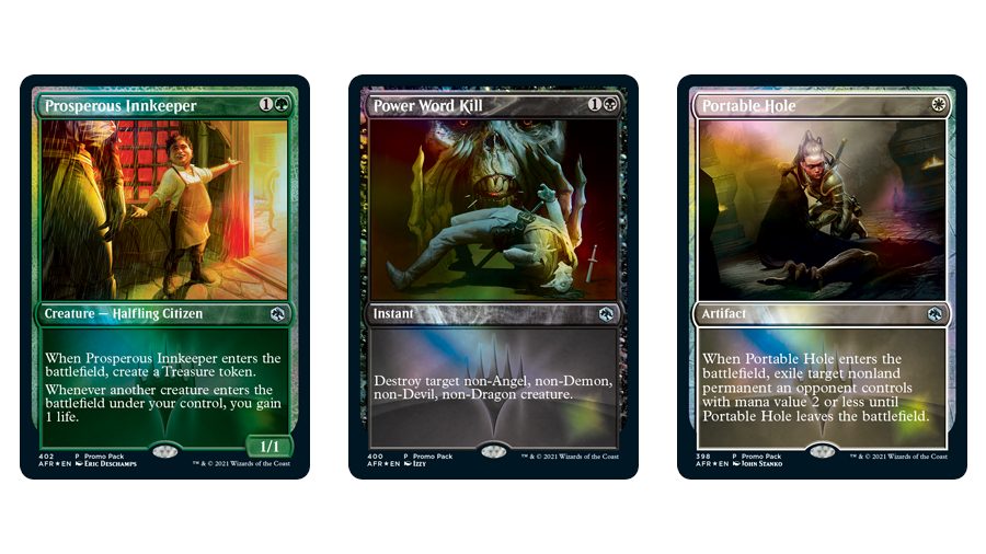 Magic: The Gathering Adventures in the Forgotten Realms three promo cards