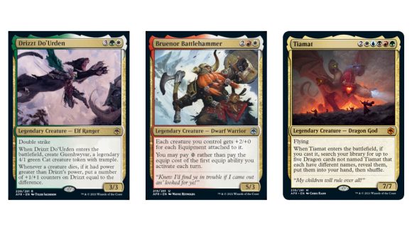 Magic: The Gathering Adventures in the Forgotten Realms spoilers Drizzt, Bruenor, and Tiamat main set