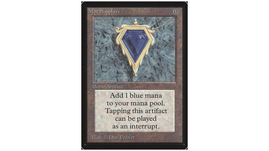 Rare Magic: The Gathering Cards - the rarest and most expensive MTG cards - card photo showing Mox Sapphire