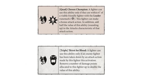 Soulblight Gravelord Cursed City Warcry ability cards showing the minis' features